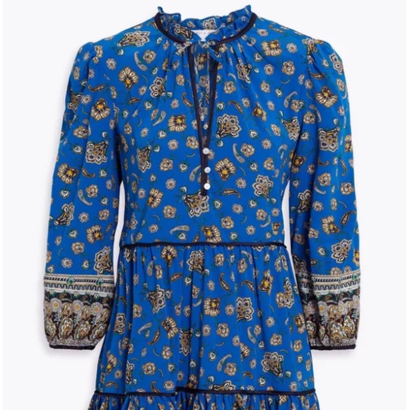 EXCELLENT CONDITION- Veronica Beard Hawken Floral stretch silk mini dress - Picture 2 of 14